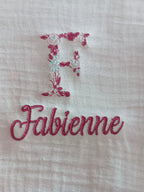 Trousse en gaze de coton rose - personnalisable -