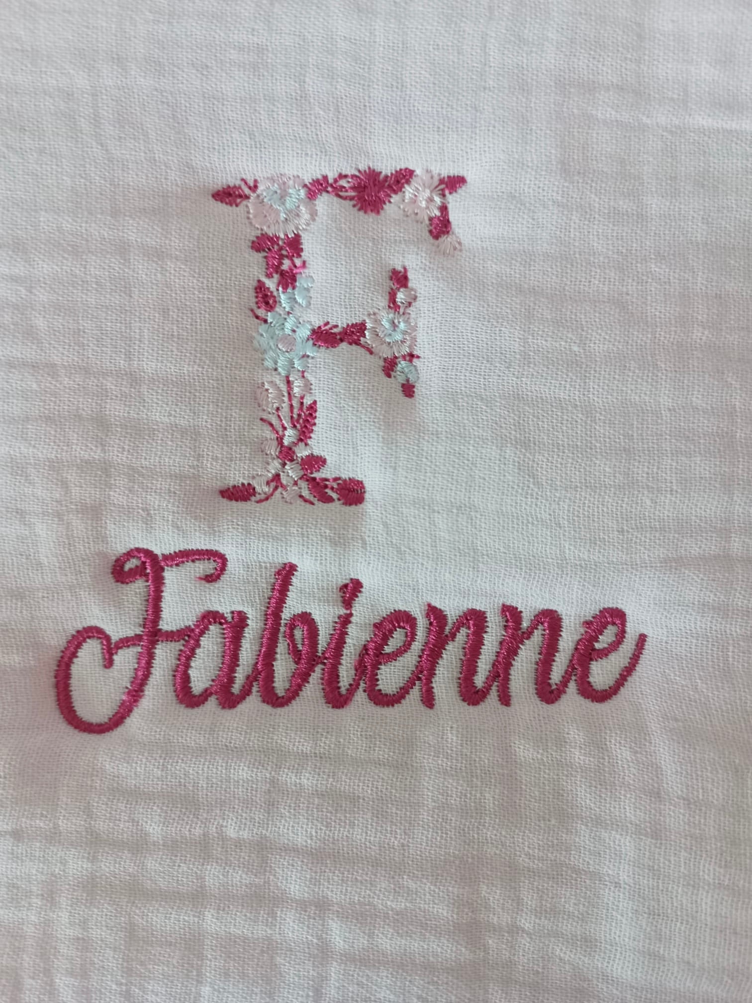 Trousse en gaze de coton rose - personnalisable -