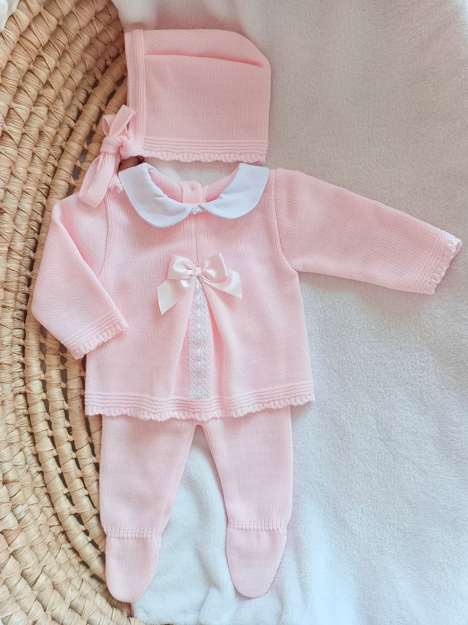 Ensemble naissance en maille personnalisé - Petit Amour