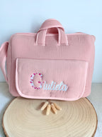 Sac à langer en gaze de coton terracota - personnalisable -