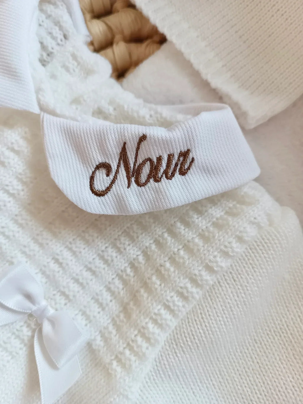 Ensemble naissance en maille personnalisé - Harmonie