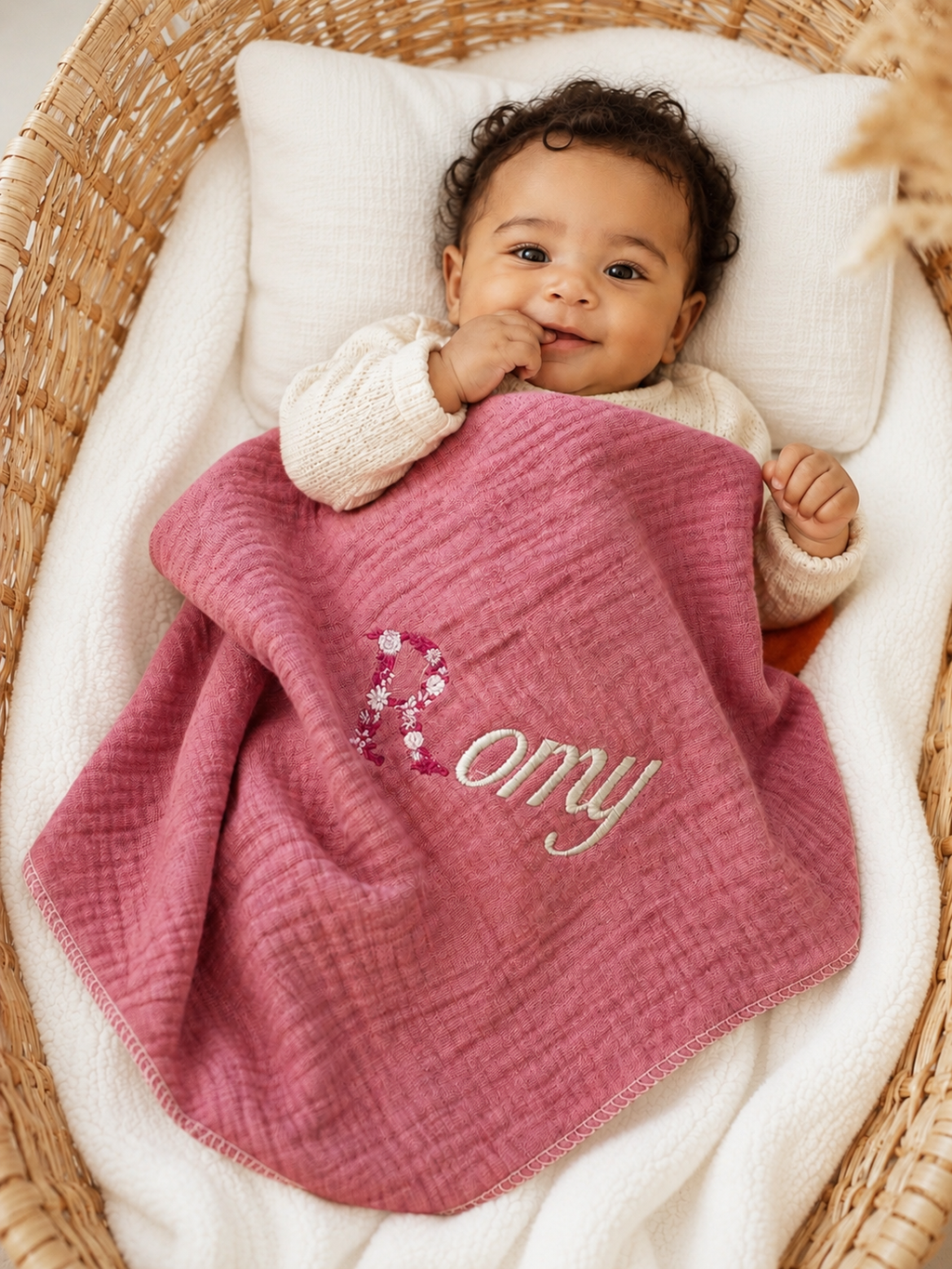 Lange personnalisé bébé en gaze de coton