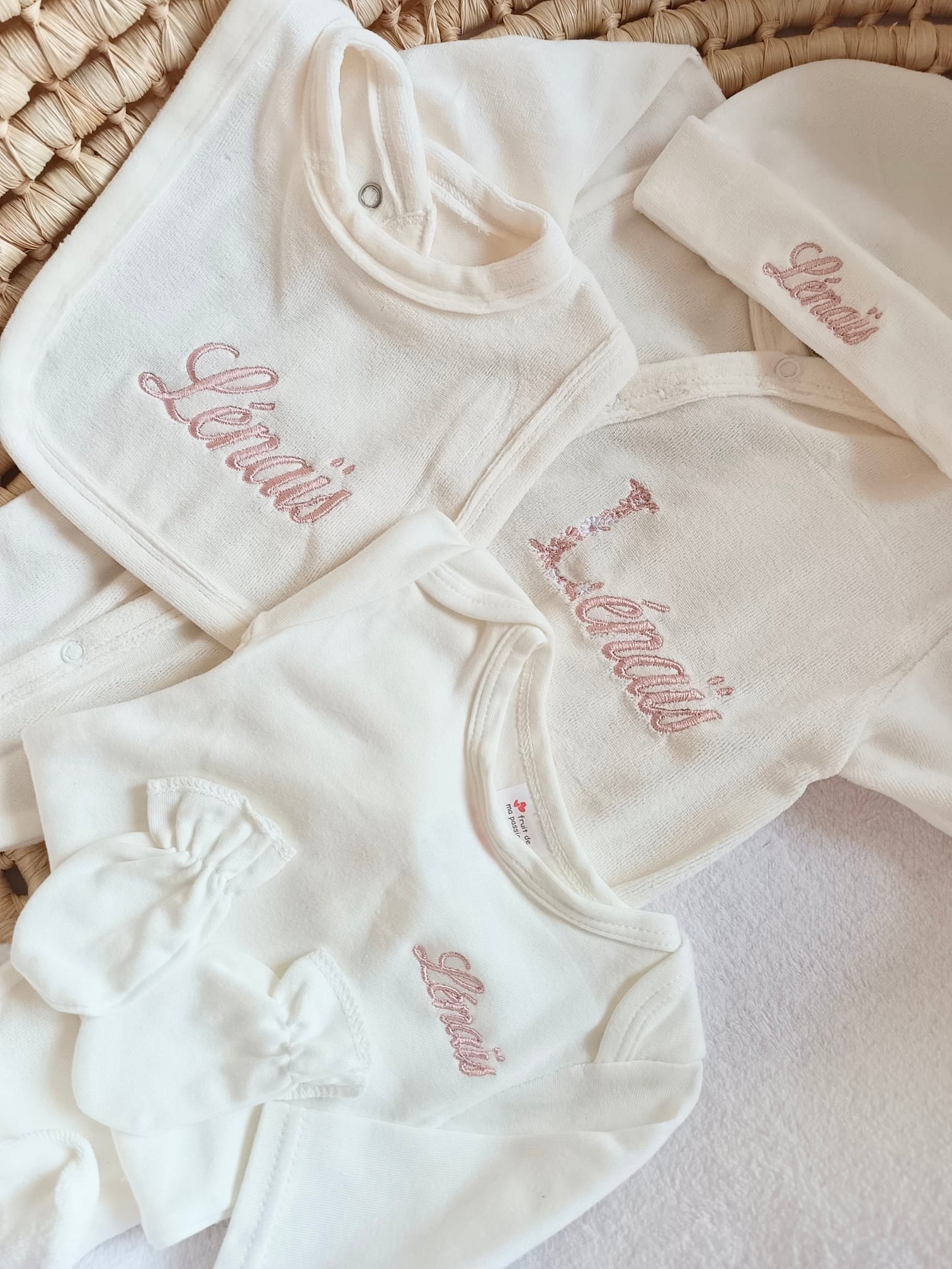 Dors bien velours crème, 5 pièces - plusieurs tailles -