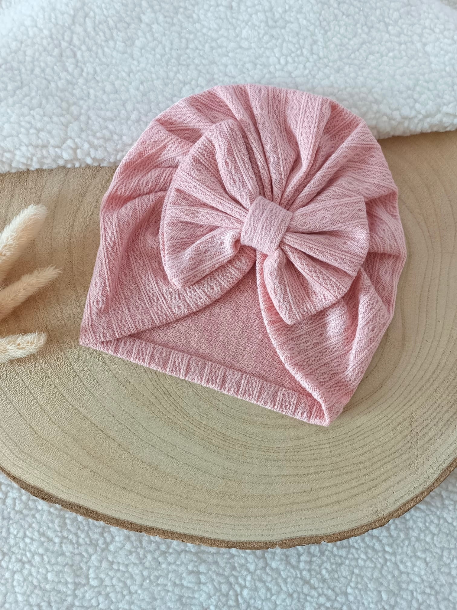 Lot turbans blanc/crème/rose 0/6 mois
