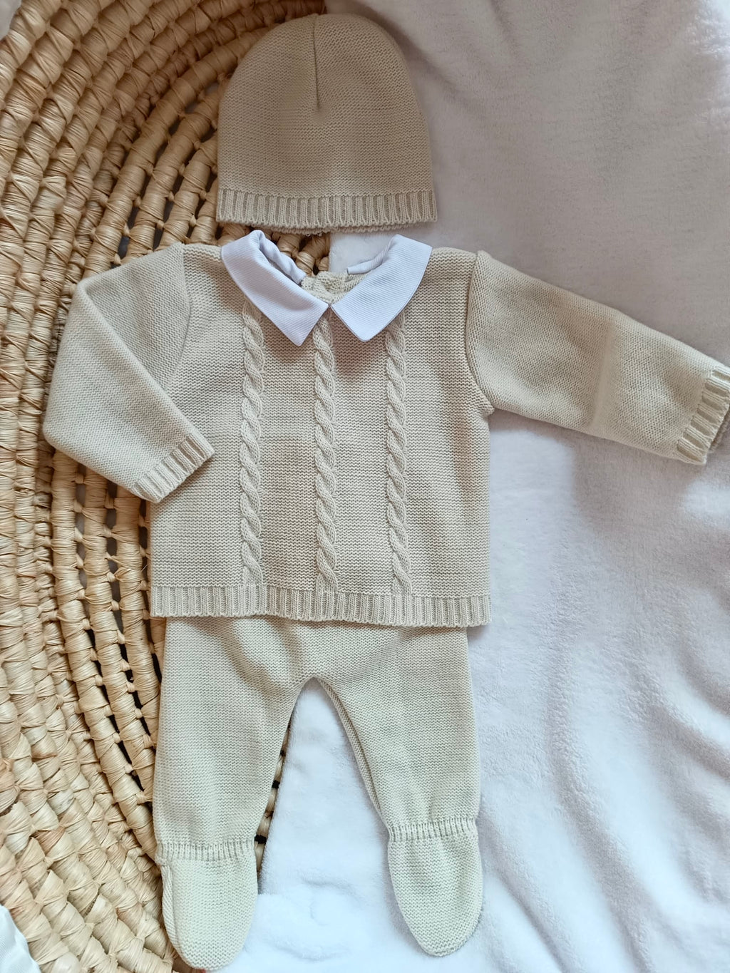 Ensemble complet beige 0/3 mois