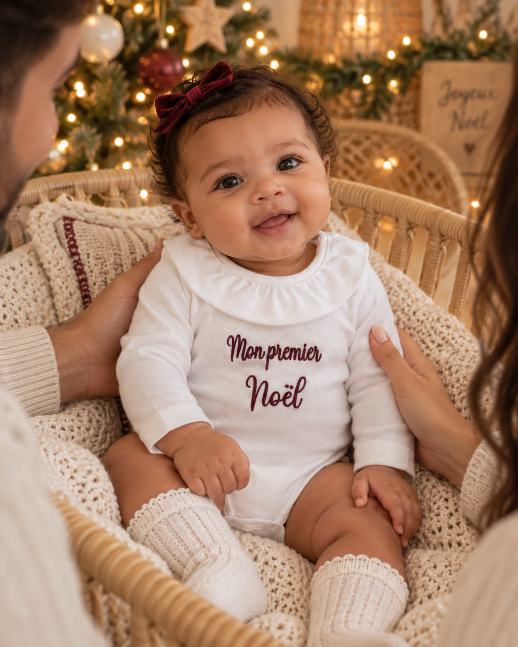 Body bébé brodé « Mon premier Noël » – 0/3 mois