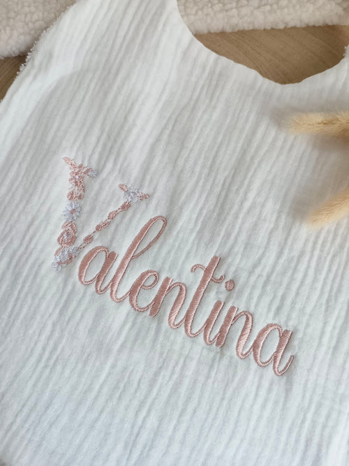 Bavoir en gaze de coton blanc