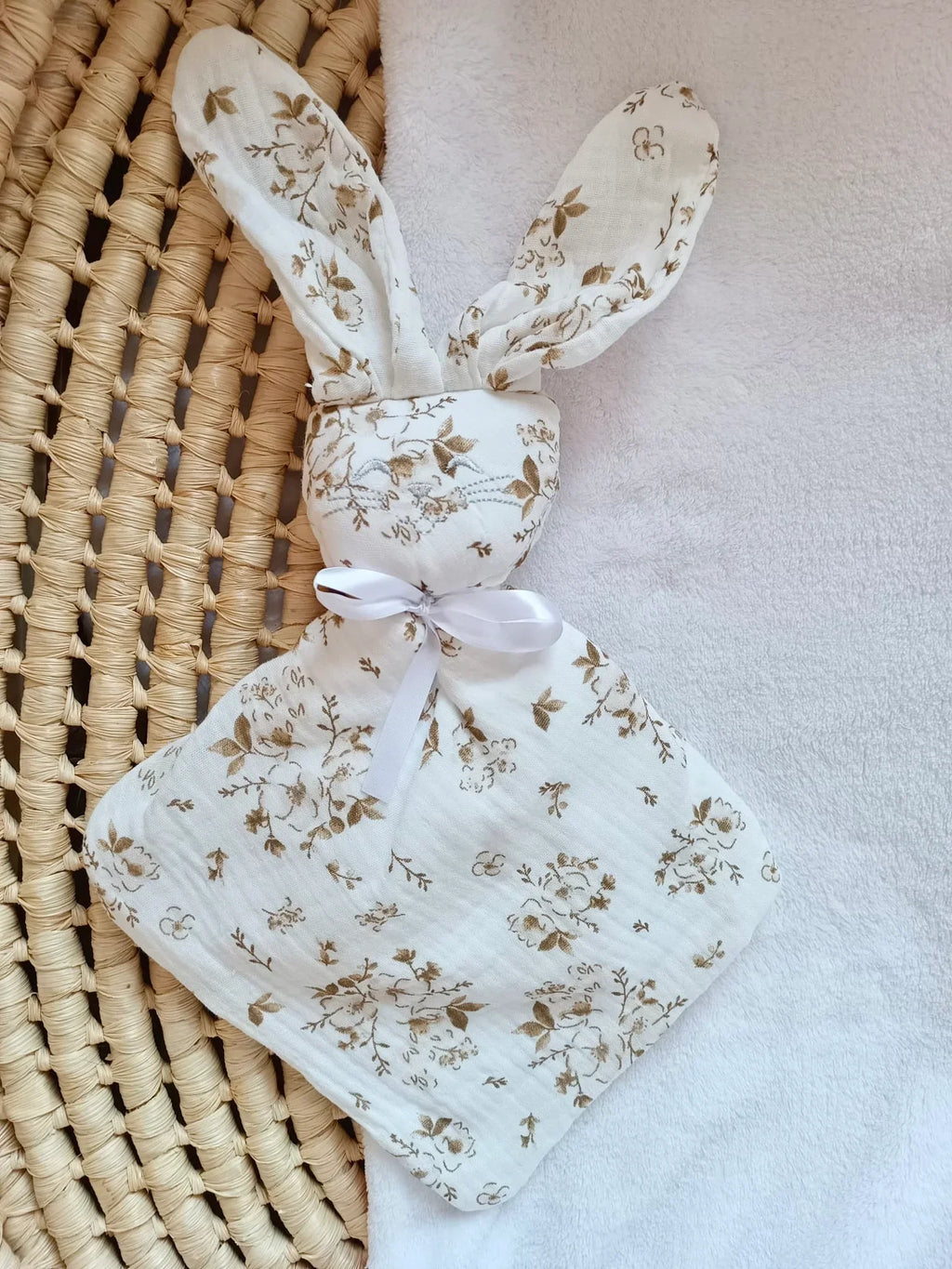 Doudou bébé personnalisé – Fleur de coton