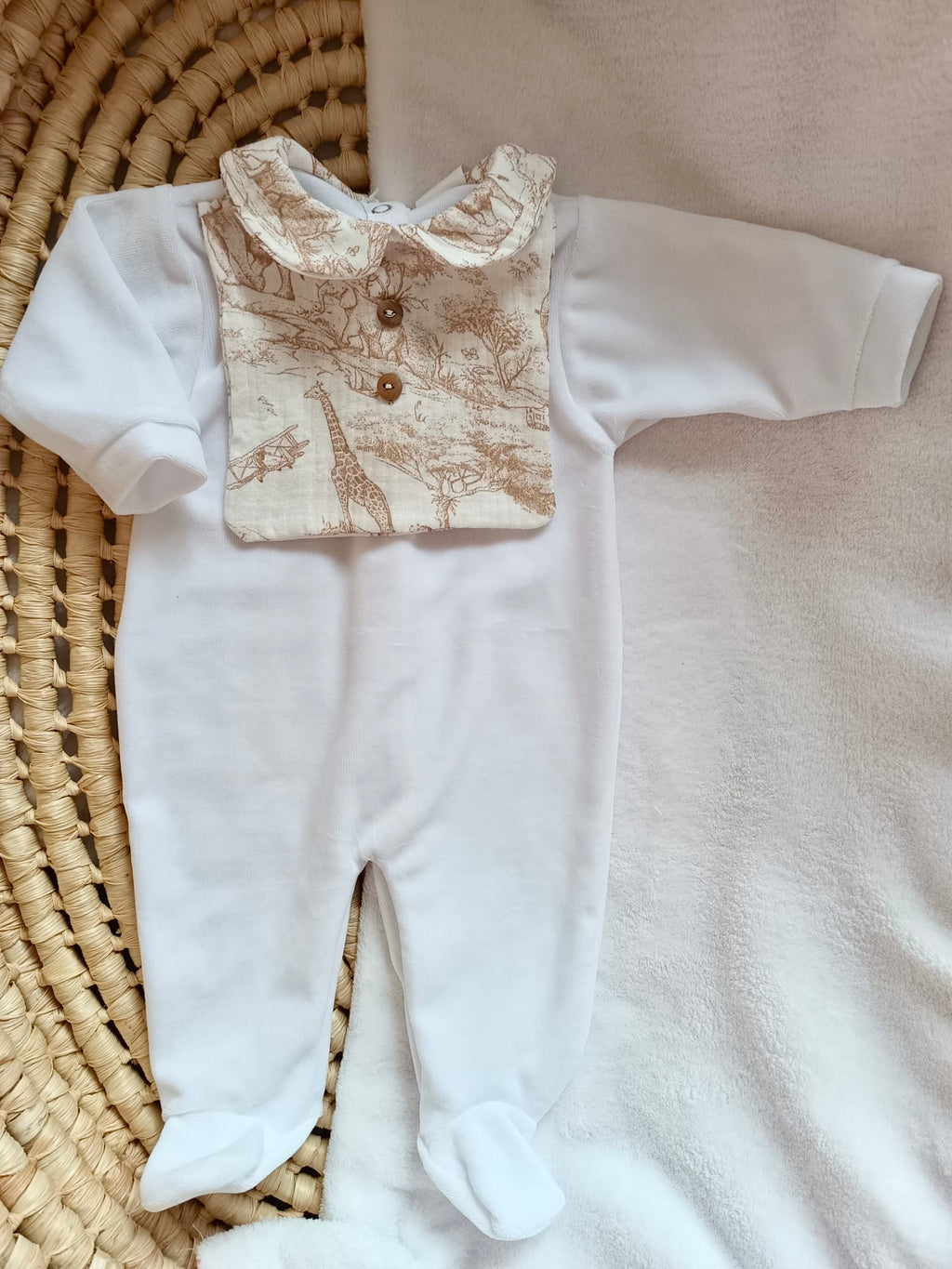 Dors bien velours blanc safari tons beige