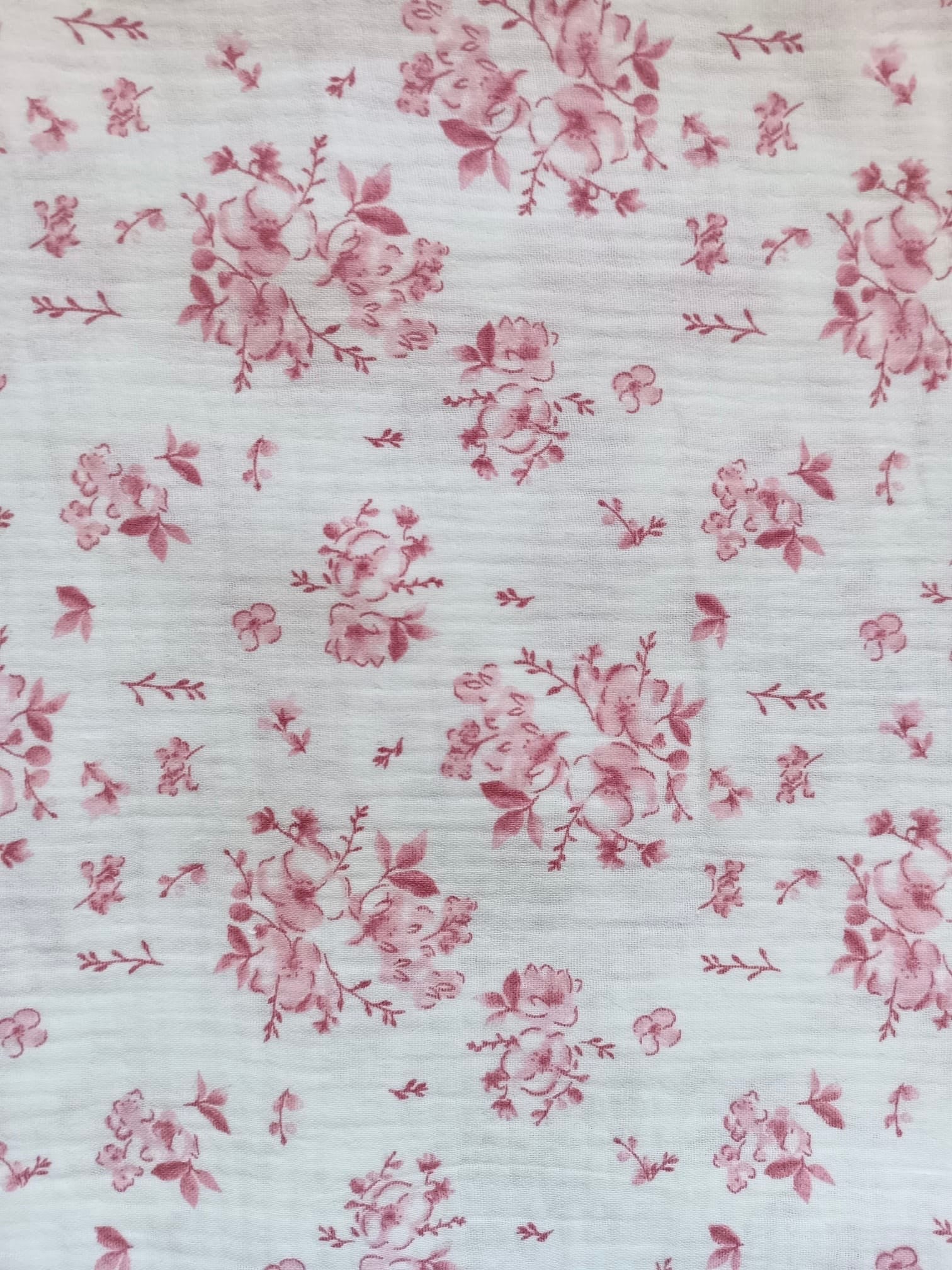 Lange personnalisé bébé en gaze de coton – Fleurs de coton