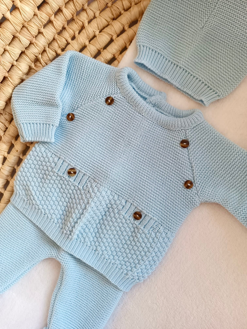 Ensemble naissance en maille personnalisé - Petit cocon