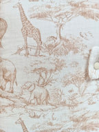 Protège carnet de santé en gaze de coton safari tons beige - personnalisable -