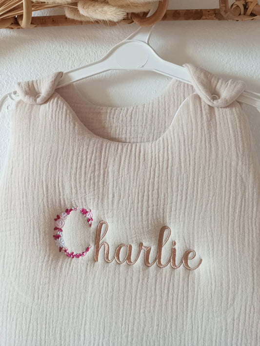 Gigoteuse molletonée en gaze de coton beige