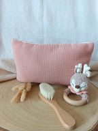 Trousse en gaze de coton terracotta - personnalisable -