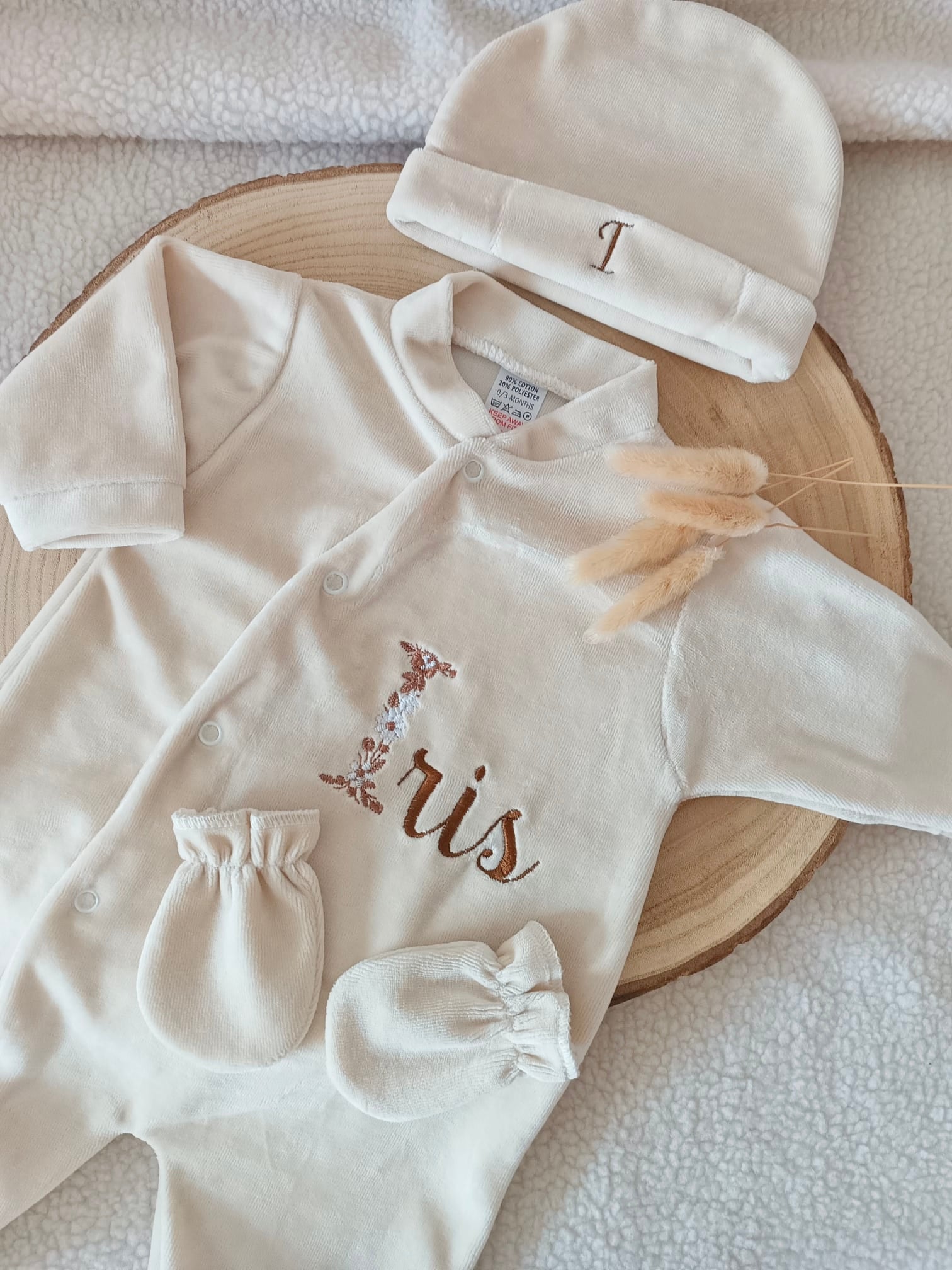 Dors bien velours beige, 3 pièces