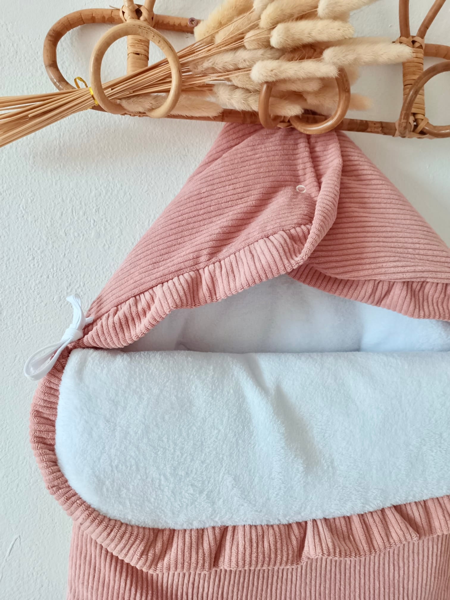 Nid d'ange en velours et polaire terracotta