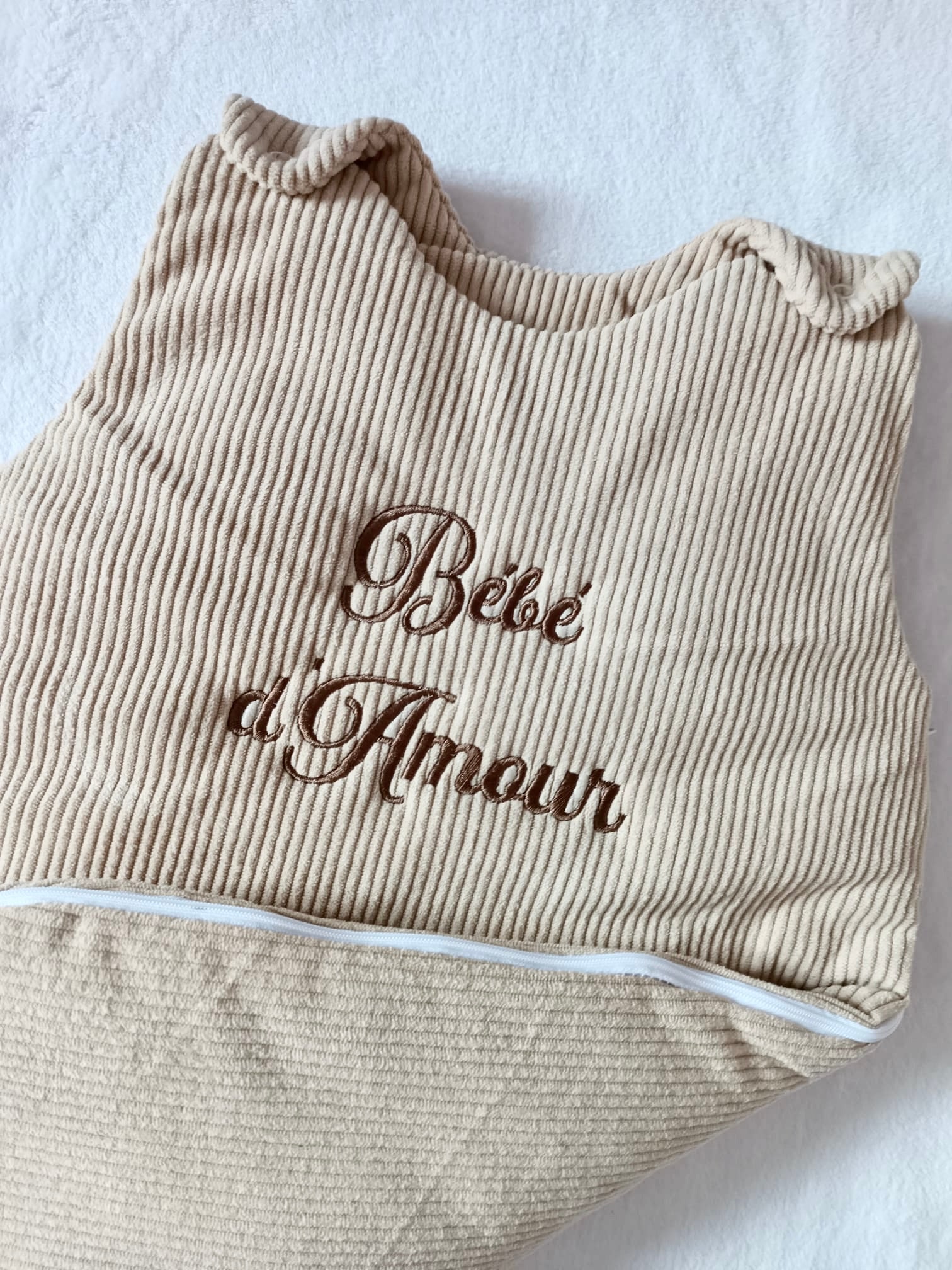 Gigoteuse molletonnée en velours beige