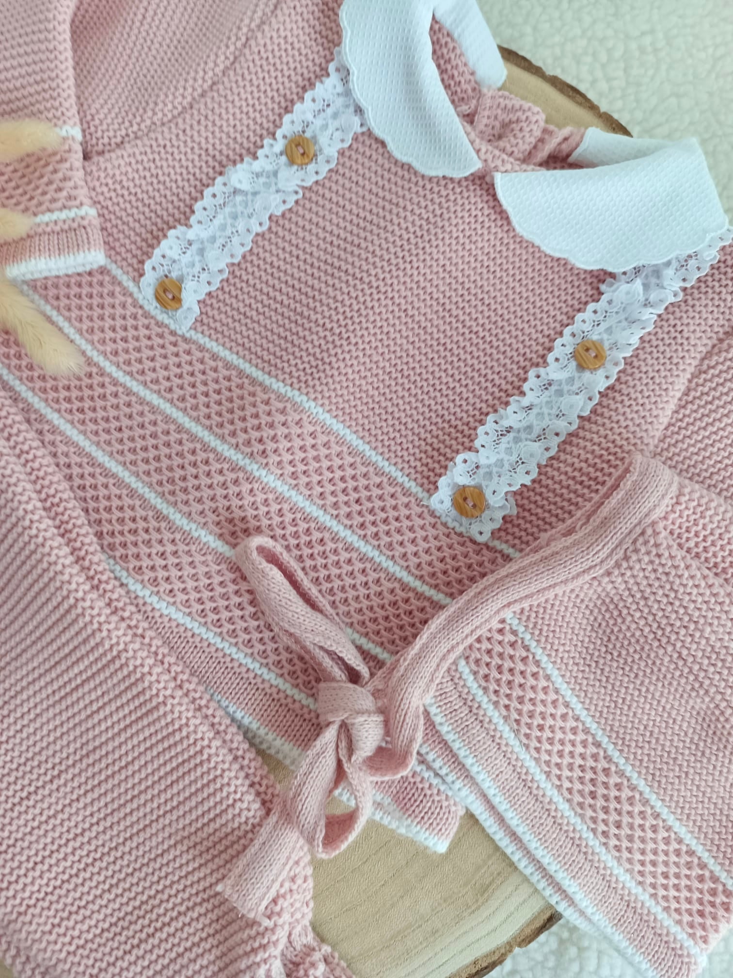 Ensemble complet vieux rose avec détails - plusieurs tailles - personnalisable -