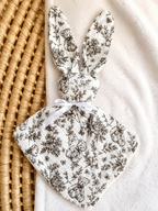Doudou lapin personnalisé bébé en gaze de coton – Rêve d’Ourson