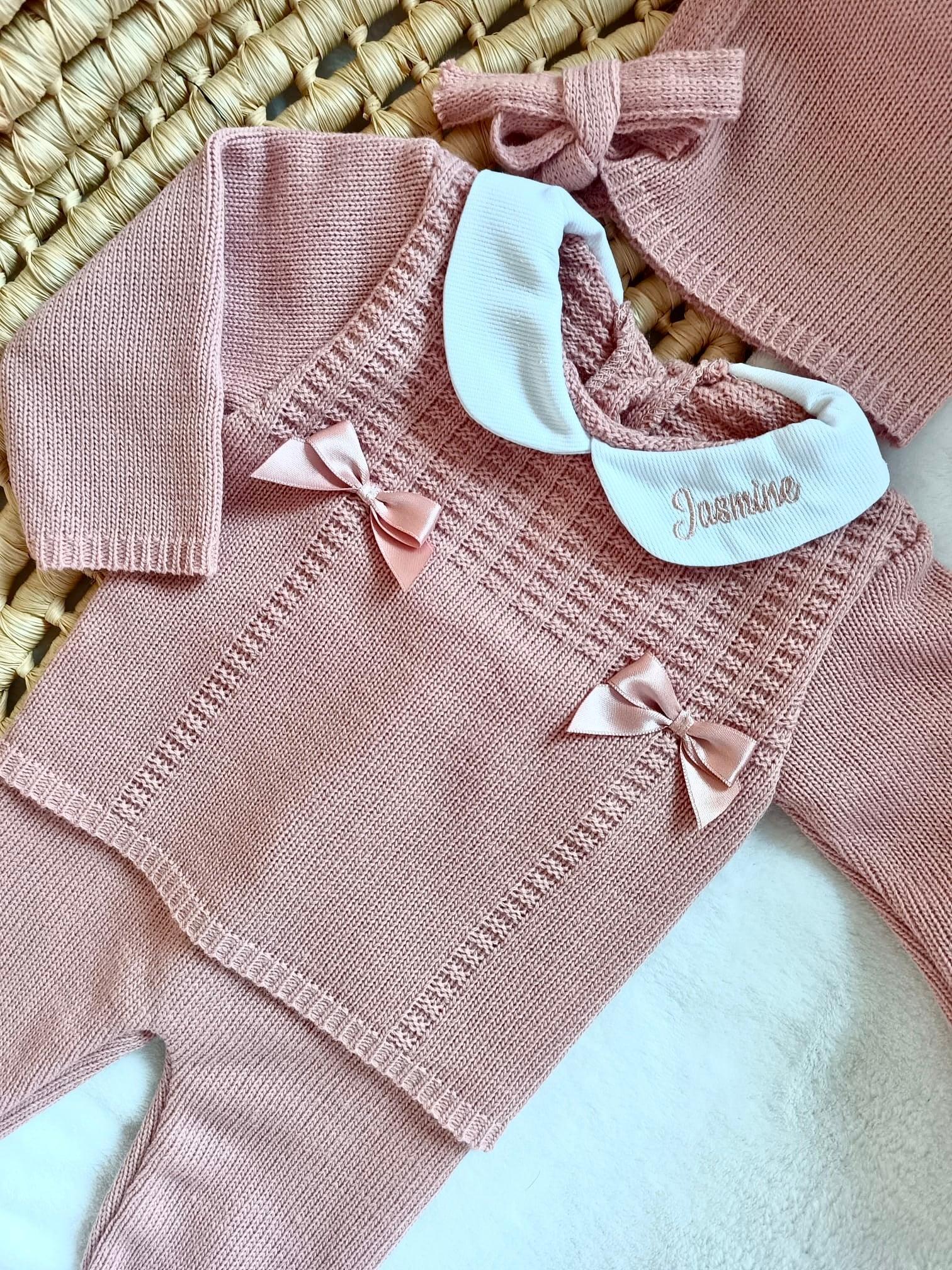Ensemble naissance en maille personnalisé - Harmonie