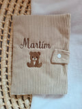 Protège carnet de santé personnalisé bébé - Collection Velours
