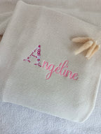 Couverture en maille beige - personnalisable -