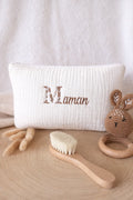 Trousse personnalisée bébé en gaze de coton