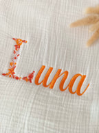 Couverture en gaze de coton et polaire blanc - personnalisable -