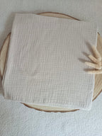 Lange en gaze de coton beige 60*60 personnalisable