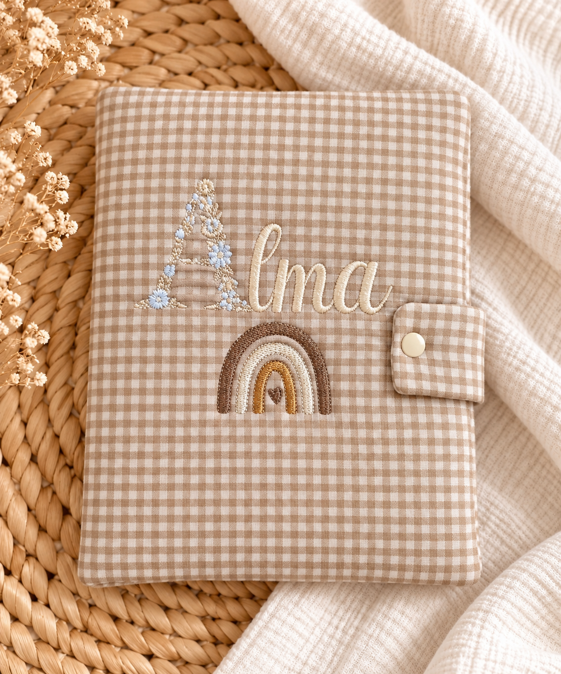 Protège carnet de santé personnalisé bébé – Collection Vichy