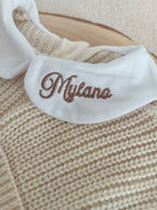 Combinaison maille beige avec col blanc - 0/3 mois - personnalisable