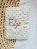 Protège carnet de santé minky crème- personnalisable -