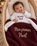 Couverture bébé brodée “Mon premier Noël” – couverture de Noël douce et personnalisée
