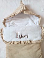 Nid d'ange en velours et polaire beige