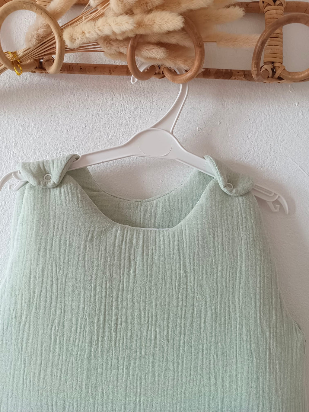 Gigoteuse molletonée en gaze de coton vert sauge