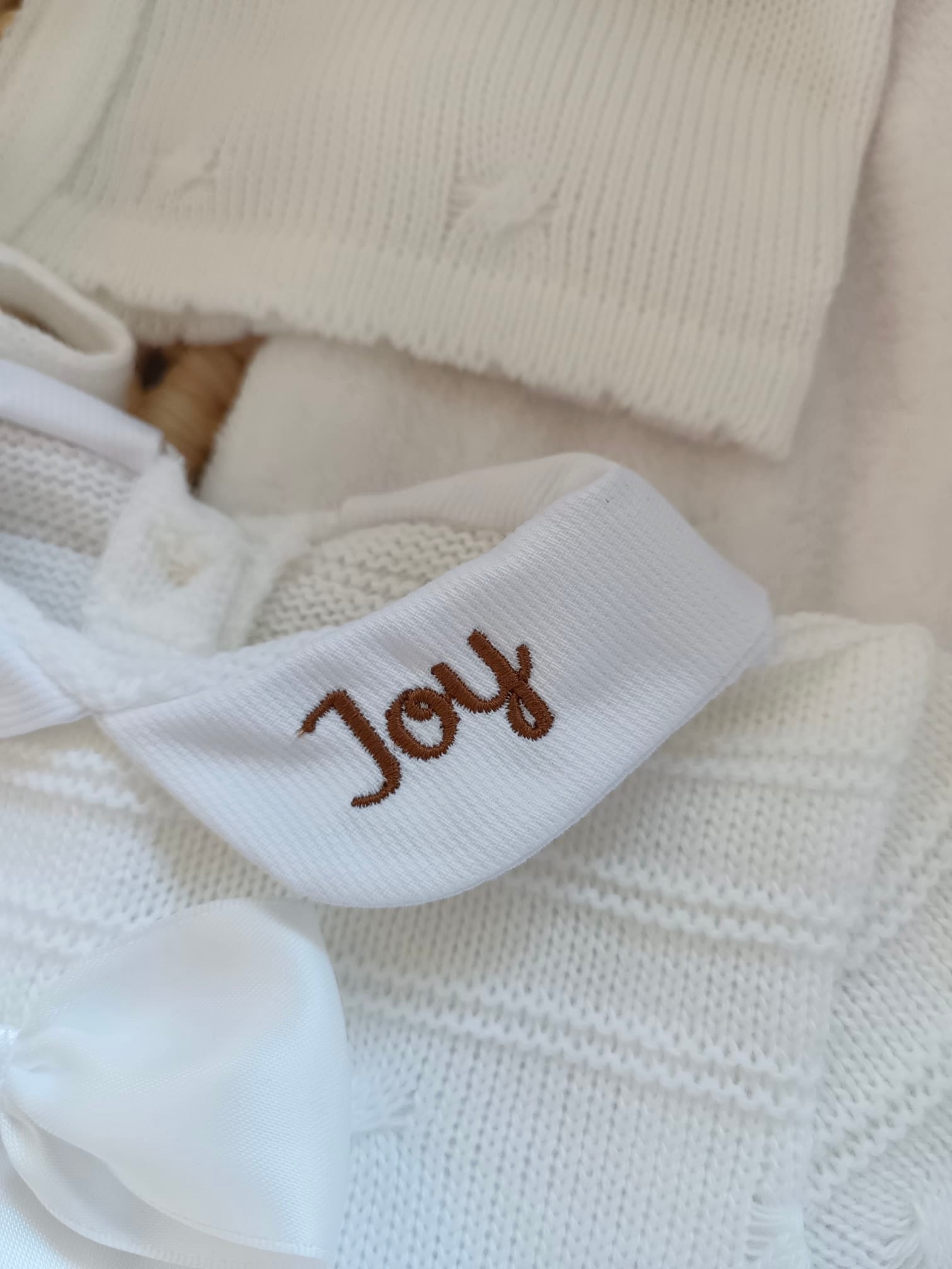 Ensemble complet blanc avec nœud satiné blanc 0/3 mois