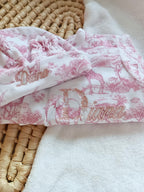 Dors bien velours tons safari rose/fushia, 3 pièces