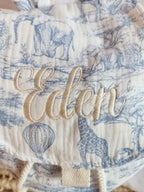 Sac à dos en gaze de coton safari tons bleuté - personnalisable -