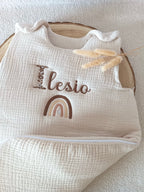 Gigoteuse molletonnée en gaze de coton beige 0/6mois ou 6/24 mois