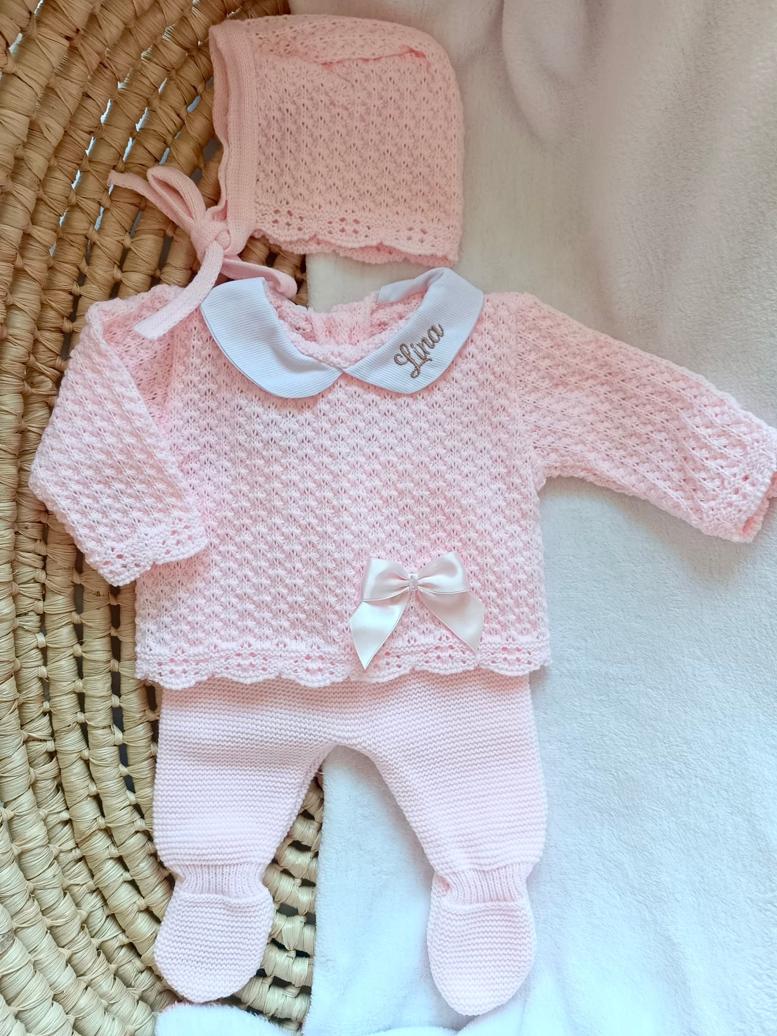 Personalised knitted birth set - The irresistible