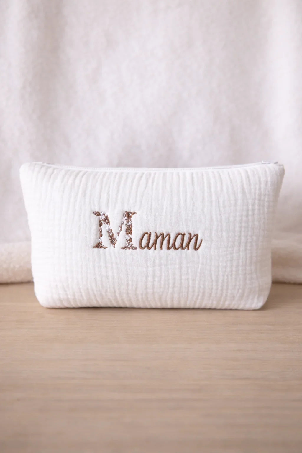 Trousse personnalisée bébé en gaze de coton