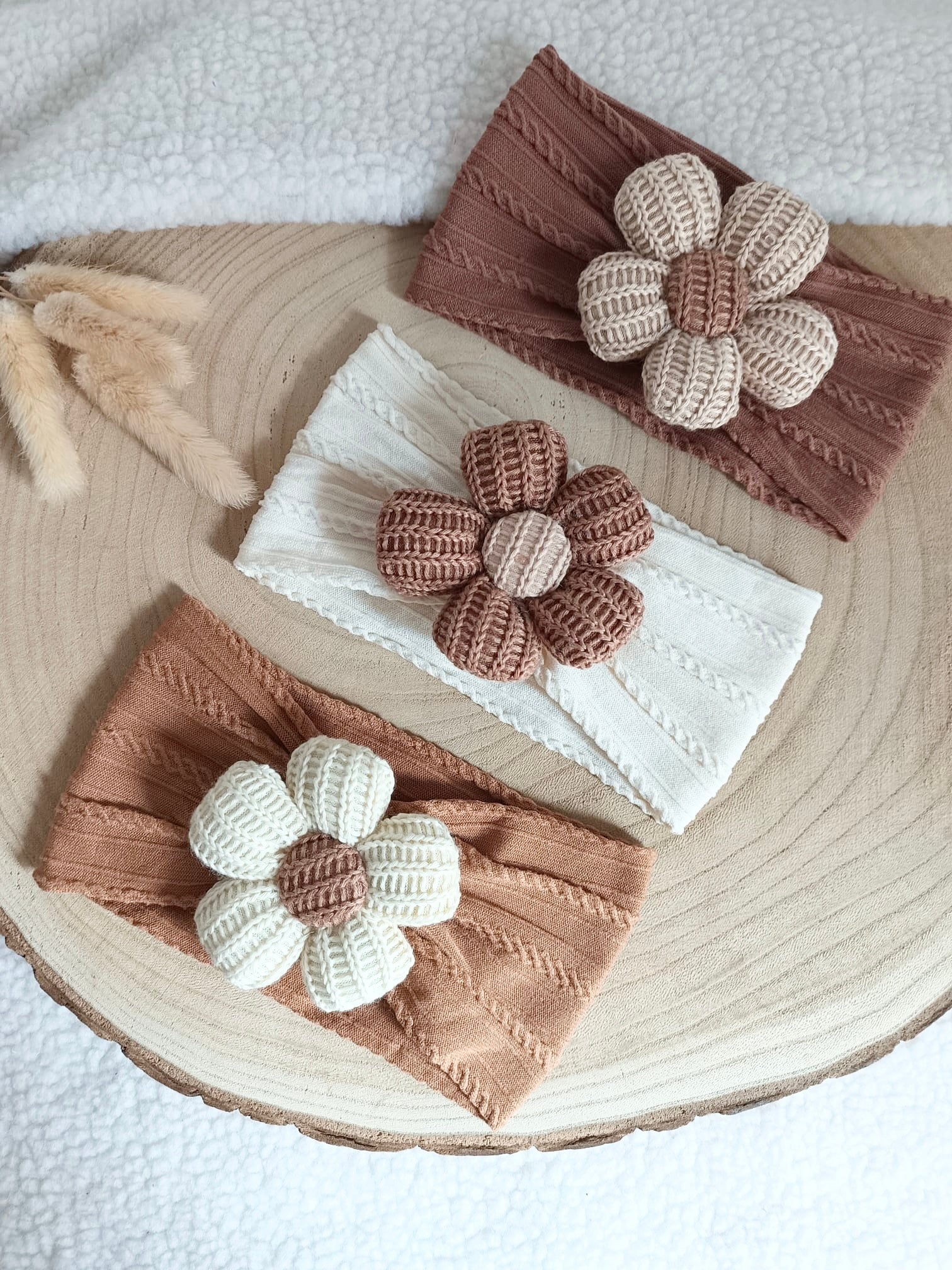 Lot bandeaux élastiques fleurs TU