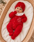 Ensemble bébé Mon Premier Noel brodé - 4 pièces en velours - 0/3 mois