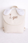 Personalised cotton gauze children's backpack – Bunny ears