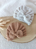 Turbans maille tons marron/beige 0/6 mois