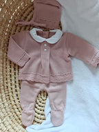 Ensemble complet naissance vieux rose 0/3 mois