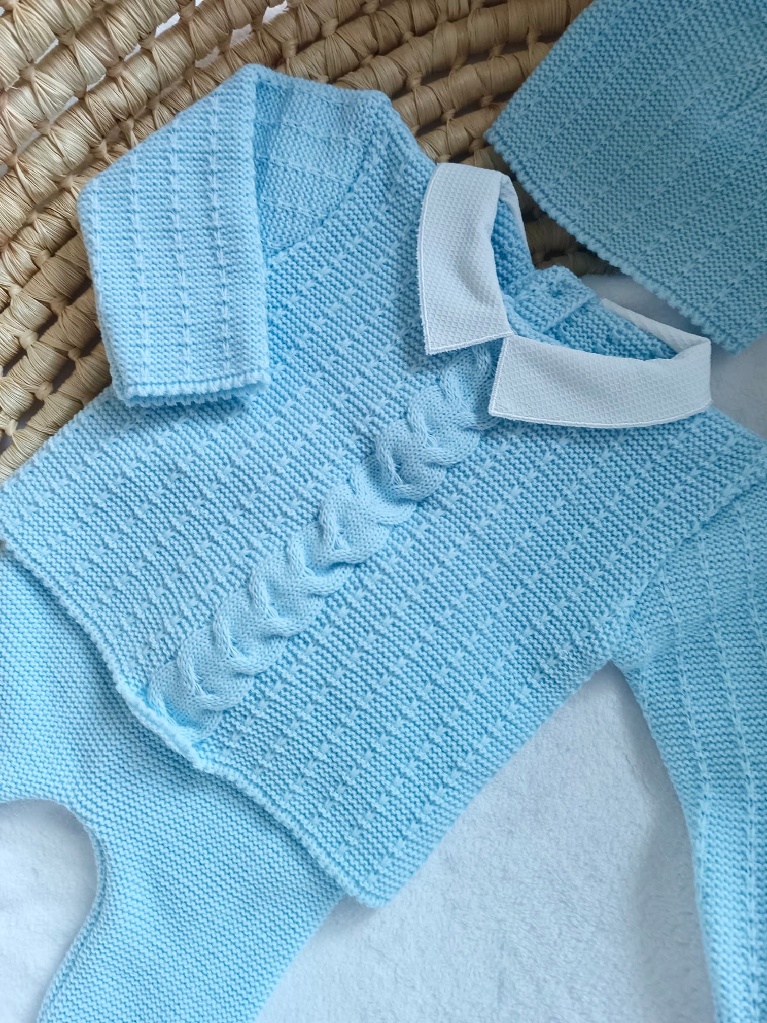 Ensemble complet naissance bleu ciel 0/3 mois
