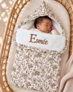 Nid d’ange personnalisé bébé en gaze de coton – Rêve d’Ourson