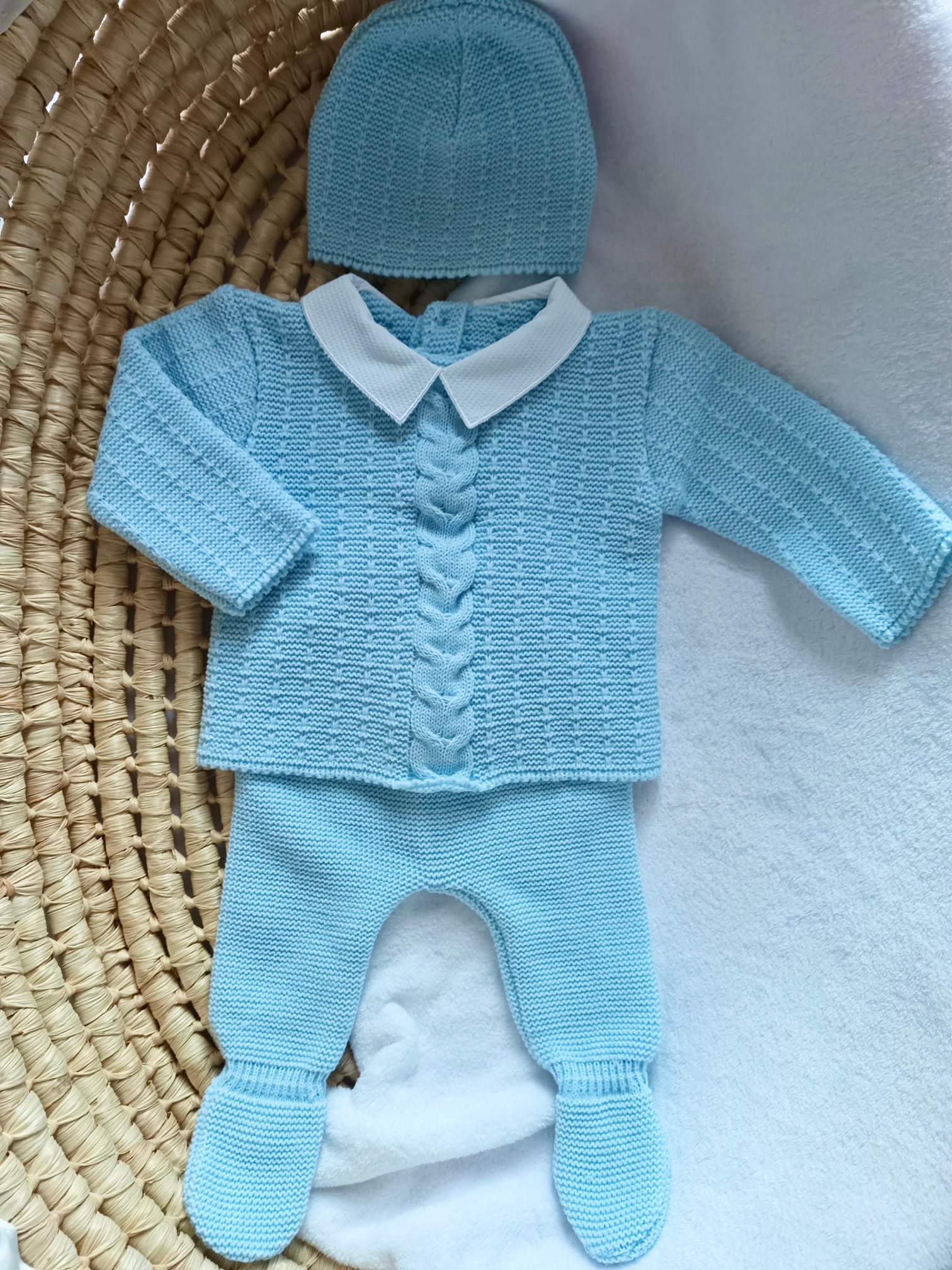 Ensemble complet naissance bleu ciel 0/3 mois