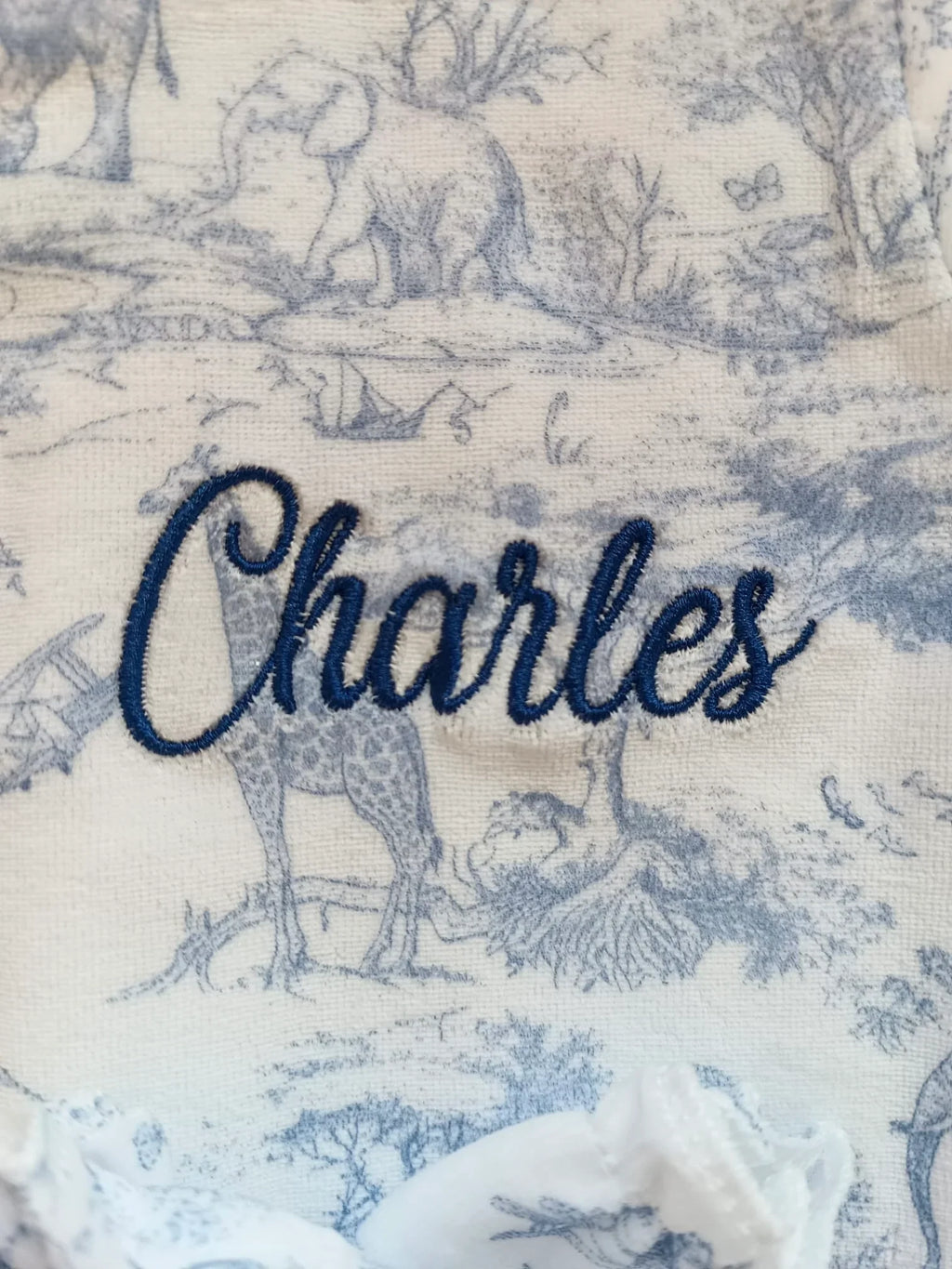 Pyjama bébé velours 3 pièces personnalisé – Safari